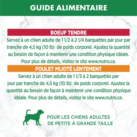 Nourriture humide pour chiens adultes NUTRO(MC) Natural Choice(MC) Pâté Recette au poulet mijoté lentement et Recette au bœuf tendre image 1