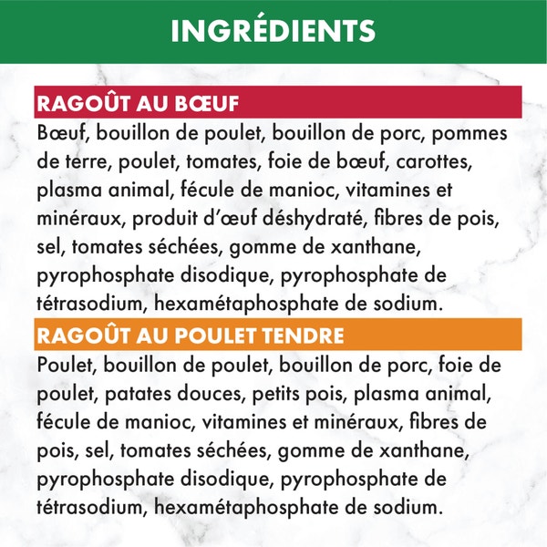 Nourriture humide pour chiens adultes NUTRO(MC) Natural Choice(MC) Coupes en sauce Ragoût avec poulet tendre, patates douces et petits pois et Ragoût avec bœuf et pommes de terre image 6