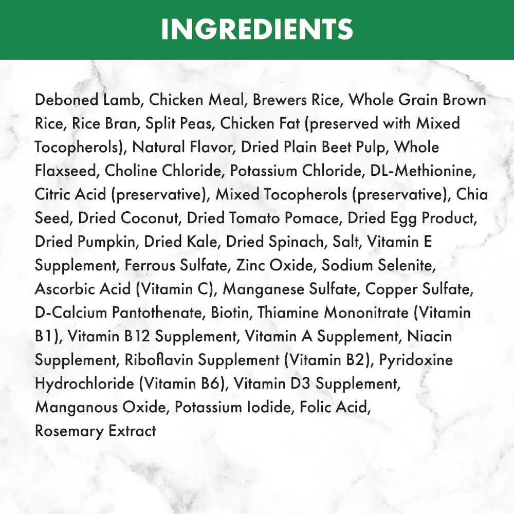 NUTRO™ NATURAL CHOICE™ Adult Lamb & Brown Rice Recipe ingredients image