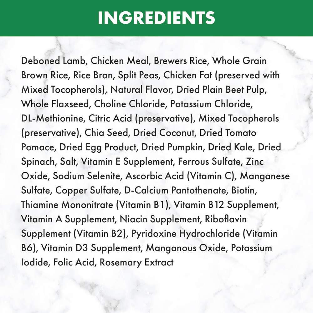 NUTRO™ NATURAL CHOICE™ Small Bites Adult Lamb & Brown Rice Recipe ingredients image