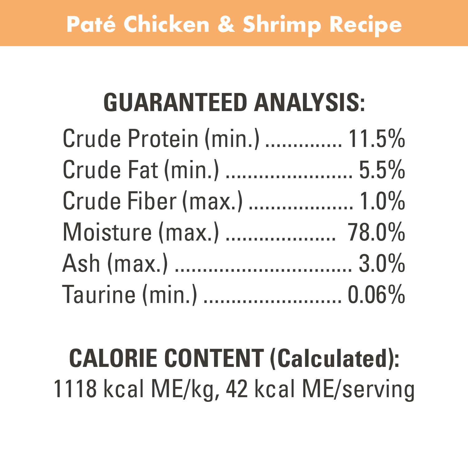 NUTRO PERFECT PORTIONS Adult Paté Chicken & Shrimp Recipe guaranteed analysis image