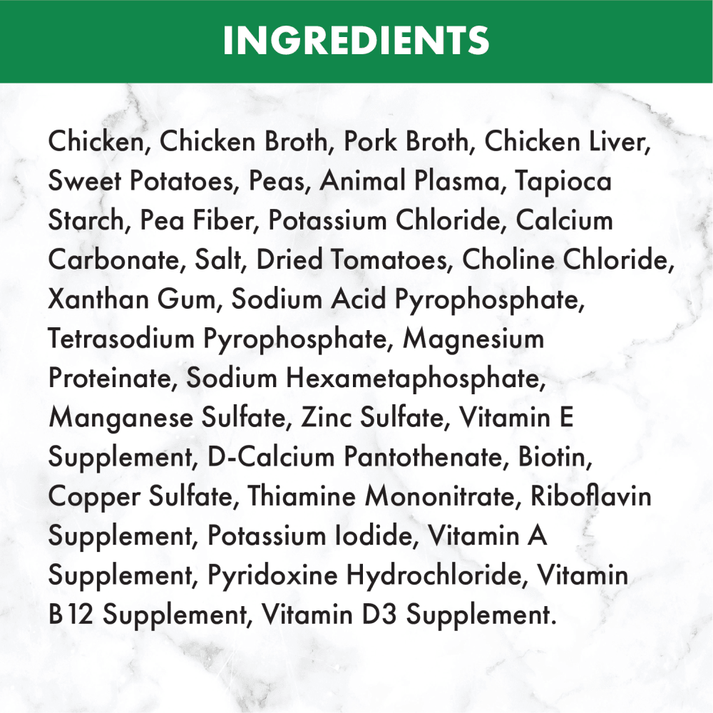 NUTRO™ Natural Choice™Adult Cuts in Gravy Tender Chicken, Sweet Potato & Pea Stew ingredients image