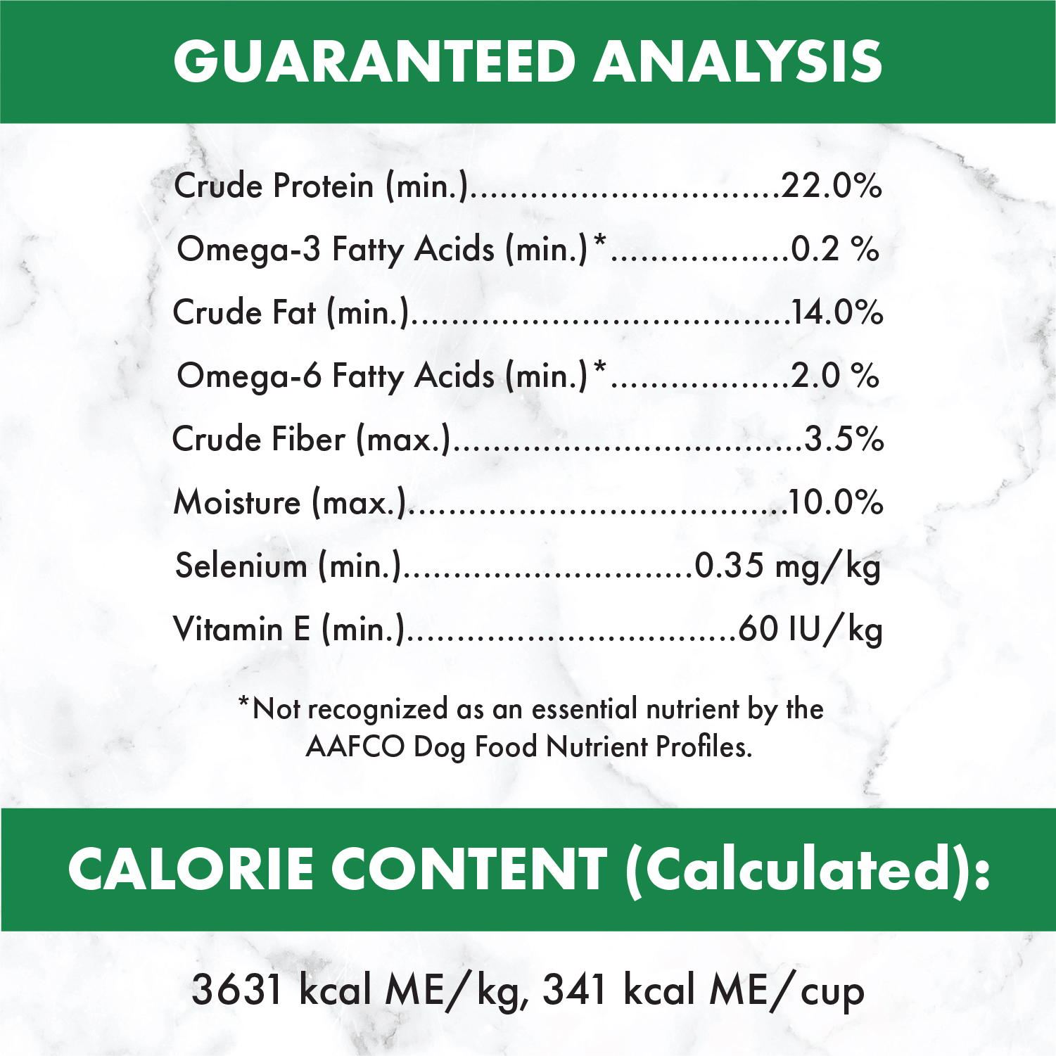 NUTRO™ NATURAL CHOICE™ Small Bites Adult Lamb & Brown Rice Recipe guaranteed analysis image
