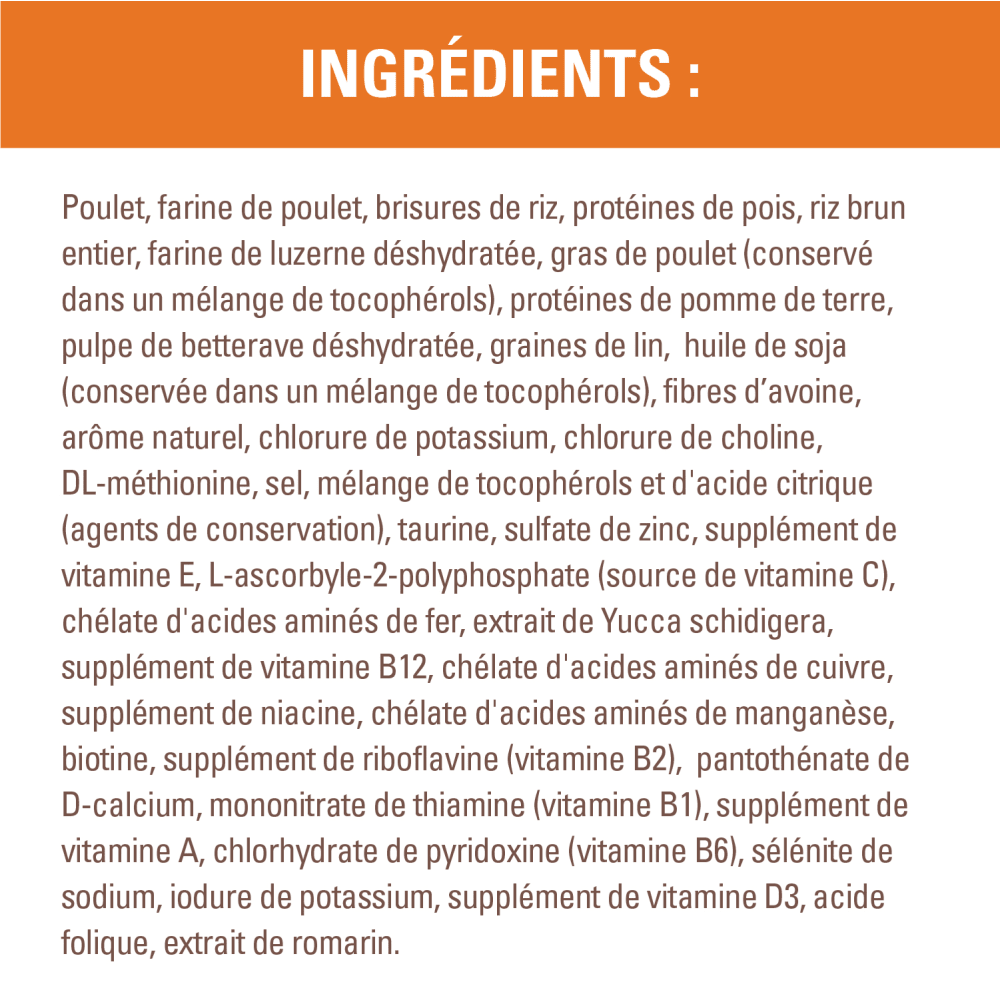 Nourriture sèche pour chats adultes d’intérieur NUTRO(MC) WHOLESOME ESSENTIALS(MC) Recette avec poulet et riz brun ingredients image