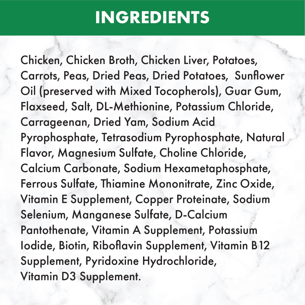 NUTRO™ Natural Choice™ Premium Loaf Adult Chicken, Potato, Carrot & Pea Recipe ingredients image