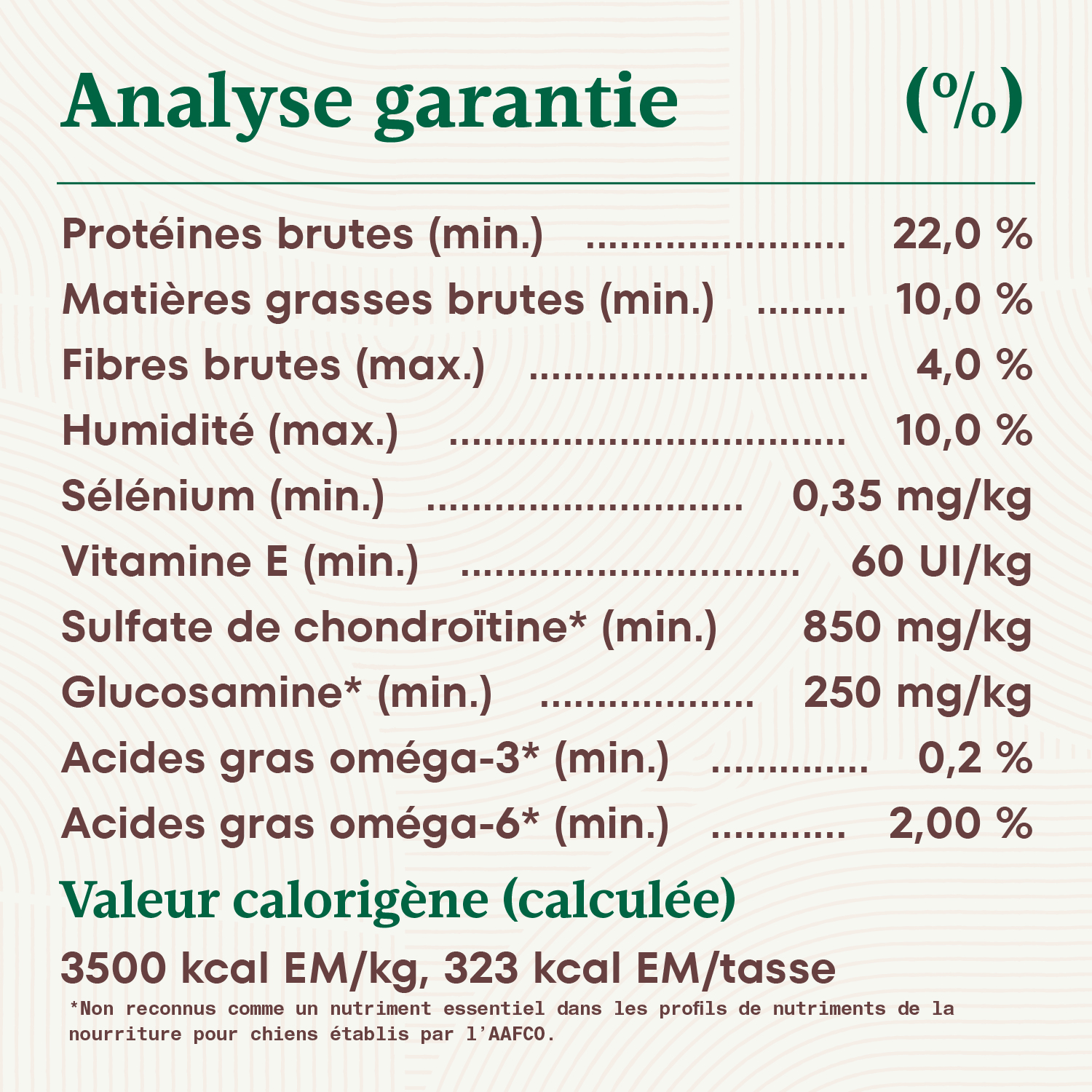 Nourriture sèche pour chiens âgés de grande race NUTRO NATURAL Recette avec poulet et riz brun guaranteed analysis image