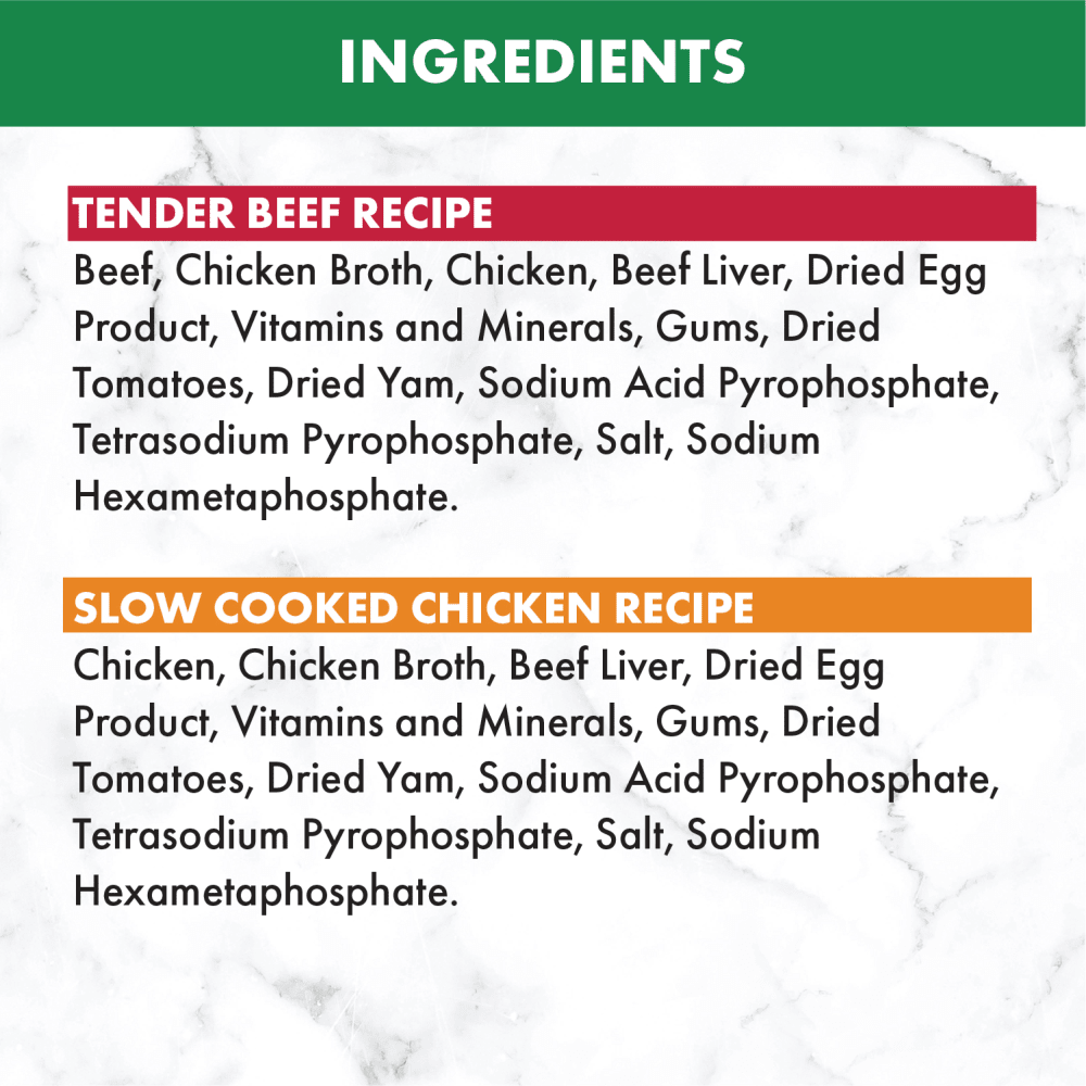 NUTRO™ Natural Choice™Adult Paté Slow Cooked Chicken and Tender Beef Recipe ingredients image