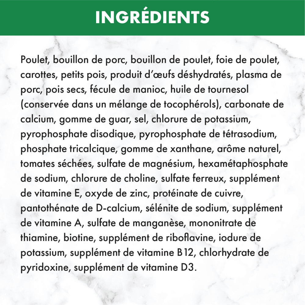 Nourriture humide pour chiens adultes NUTRO(MC) Natural Choice(MC) Ragoût nourrissant Ragoût avec poulet, carottes et petits pois ingredients image
