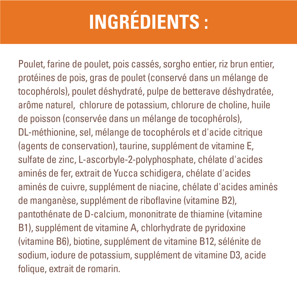Nourriture sèche pour chats adultes NUTRO(MC) WHOLESOME ESSENTIALS(MC) Recette avec poulet et riz brun ingredients image