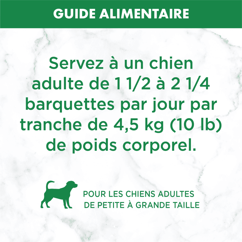 Nourriture humide pour chiens adultes NUTRO(MC) Natural Choice(MC) Pâté Recette au bœuf tendre feeding guidelines image