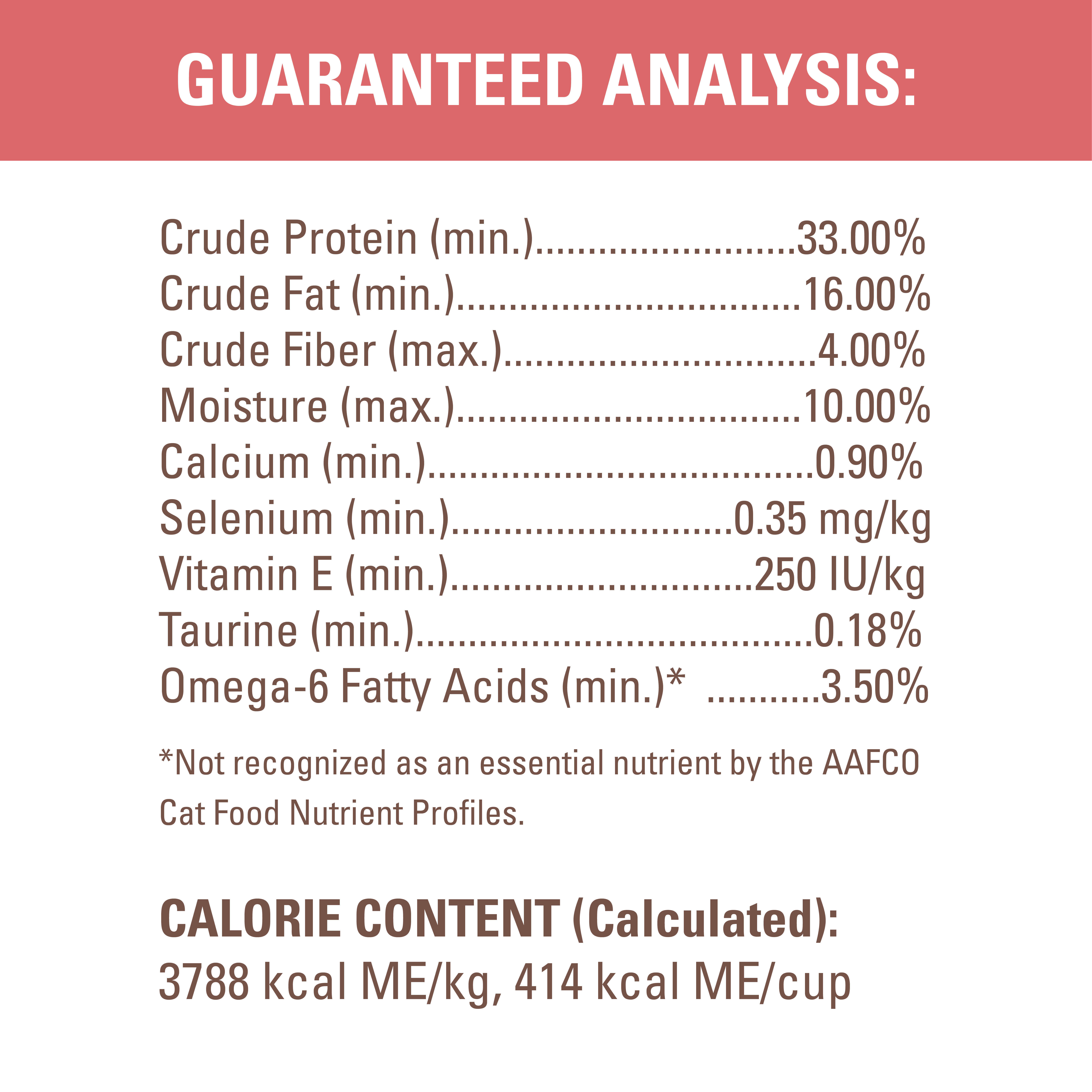 NUTRO™ WHOLESOME ESSENTIALS™ Adult Salmon & Brown Rice Recipe guaranteed analysis image